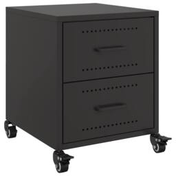 Berkfield Home Stylish Bedside Cabinets 2 pcs Black 36x39x43.5 cm Steel - thumbnail 6