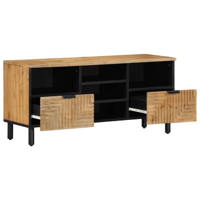 Berkfield Home TV Cabinet Brown 100x33x46 cm Solid Wood Mango - Size: 100 x 33 x 46 cm - image 1