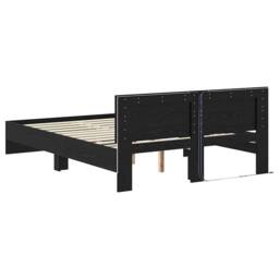 Berkfield Home Bed Frame with Headboard Black Oak 120 x 190 cm Engineered Wood - thumbnail 8