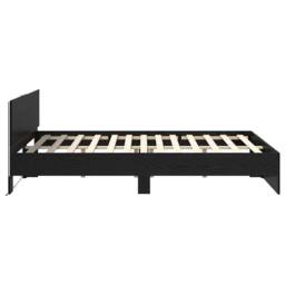Berkfield Home Bed Frame with Headboard Black Oak 120 x 190 cm Engineered Wood - thumbnail 7