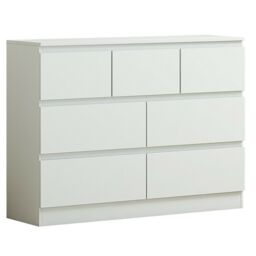 SquareBoxx Fairfield Matt Minimalist Chest of Draws 7 Draw in White - thumbnail 1
