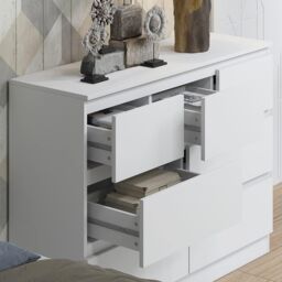 SquareBoxx Fairfield Matt Minimalist Chest of Draws 7 Draw in White - thumbnail 4