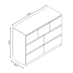 SquareBoxx Fairfield Matt Minimalist Chest of Draws 7 Draw in White - thumbnail 5