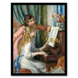 Artery8 Pierre Auguste Renoir Framed Wall Art Two Young Girls at the Piano - Size: A4 - thumbnail 1