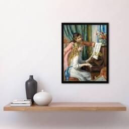 Artery8 Pierre Auguste Renoir Framed Wall Art Two Young Girls at the Piano - Size: A4 - thumbnail 2
