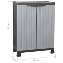 Berkfield Home Plastic Cabinet 68x39x92 cm in Grey - Size: 68 x 39 x 92 cm - thumbnail 9