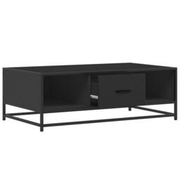 Berkfield Home Coffee Table Black 100x57x35 cm Engineered Wood & Metal - Size: 100 x 57 x 35 cm - thumbnail 8