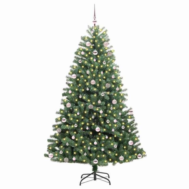 Berkfield Home Realistic Artificial Hinged Christmas Tree Green 240 cm PVC & Metal - image 1