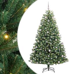 Berkfield Home Realistic Artificial Hinged Christmas Tree Green 240 cm PVC & Metal - thumbnail 3