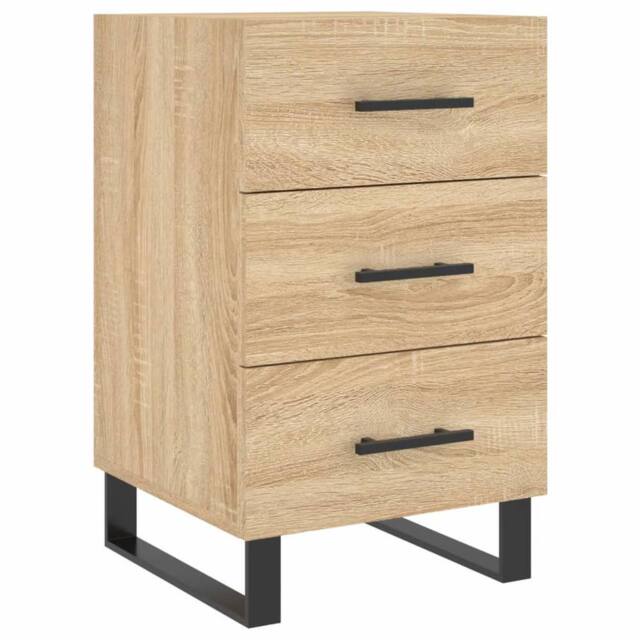 Berkfield Home Bedside Cabinet Sonoma Oak 40x40x66 cm Engineered Wood in Light Tan - Size: 40 x 40 x 66 cm - image 1