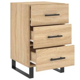 Berkfield Home Bedside Cabinet Sonoma Oak 40x40x66 cm Engineered Wood in Light Tan - Size: 40 x 40 x 66 cm - thumbnail 7