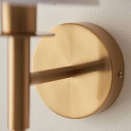 Netlighting Florence Wall Lamp Vintage Brass Finish & Fabric 6W LED E14 in White - thumbnail 5