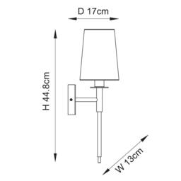 Netlighting Florence Wall Lamp Vintage Brass Finish & Fabric 6W LED E14 in White - thumbnail 6