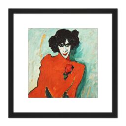 Artery8 Jawlensky Portrait Dancer Aleksandr Sakharov Painting 8X8 Inch Square Wooden Framed Wall Art Print Picture with Mount in Black - thumbnail 1