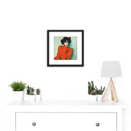 Artery8 Jawlensky Portrait Dancer Aleksandr Sakharov Painting 8X8 Inch Square Wooden Framed Wall Art Print Picture with Mount in Black - thumbnail 2
