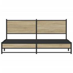 Berkfield Home Metal Bed Frame without Mattress Sonoma Oak 180x200 cm Super King in Light Tan - thumbnail 5