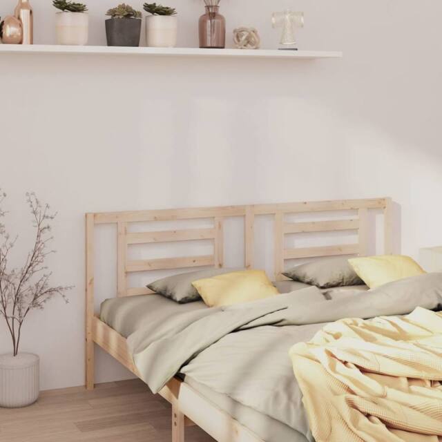 Berkfield Home Beautiful Bed Headboard 166x4x100 cm Solid Wood Pine in Light Tan - Size: 166 x 4 x 100 cm - image 1