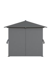 H&O Direct Metal Outdoor Garden Gazebo with Lights & Slights in Dark Grey - thumbnail 4