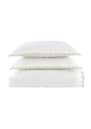 CHRISTY Scallop Edge Cotton Sateen Duvet Sets in Green - Size: Super King - thumbnail 3