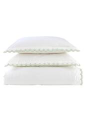 CHRISTY Scallop Edge Cotton Sateen Duvet Sets in Green - Size: Super King - thumbnail 2