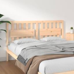 Berkfield Home Beautiful Bed Headboard 155.5x4x100 cm Solid Wood Pine in Natural - thumbnail 2