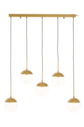 Orsina Industrial Chrome 5 Pendant Light, Adjustable Globe Pendant Ceiling Light for Dining Table, Hanging Light in Gold - thumbnail 4