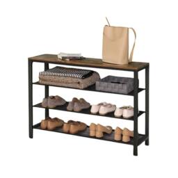 Pirlo Plush 4 Tier Shoe Rack Hallway Storage Organiser in Brown - thumbnail 4