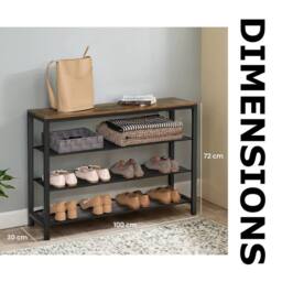 Pirlo Plush 4 Tier Shoe Rack Hallway Storage Organiser in Brown - thumbnail 5