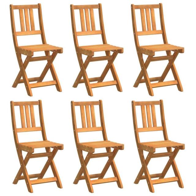 Berkfield Home Folding Garden Chairs 6 pcs 36x46x86 cm Solid Wood Acacia in Brown - Size: 36 x 46 x 86 cm - image 1