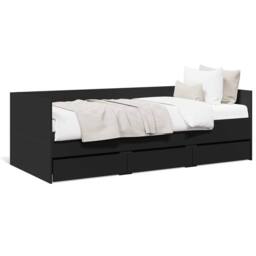 Berkfield Home Versatile Daybed with Drawers without Mattress Black 75x190 cm Sm - thumbnail 3