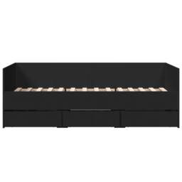 Berkfield Home Versatile Daybed with Drawers without Mattress Black 75x190 cm Sm - thumbnail 4