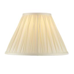 Loops Tapered Cylinder Lamp Shade - Ivory Silk - 60W E27 or B22 - Living Room - e10067 - thumbnail 1