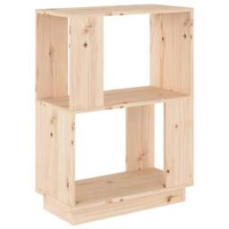 Berkfield Home Book Cabinet/Room Divider 51x25x70 cm Solid Wood Pine in Light Tan - Size: 51 x 25 x 70 cm - thumbnail 1