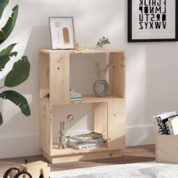 Berkfield Home Book Cabinet/Room Divider 51x25x70 cm Solid Wood Pine in Light Tan - Size: 51 x 25 x 70 cm - thumbnail 3