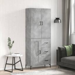Berkfield Home Highboard Concrete Grey 69.5x34x180 cm Engineered Wood - thumbnail 2