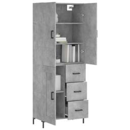 Berkfield Home Highboard Concrete Grey 69.5x34x180 cm Engineered Wood - thumbnail 3