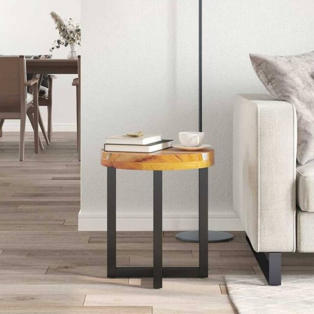 Berkfield Home Durable Coffee Table 40x45 cm Solid Teak Wood & Polyresin - image 1