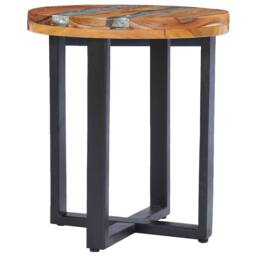 Berkfield Home Durable Coffee Table 40x45 cm Solid Teak Wood & Polyresin - thumbnail 5