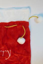 Neel Blue Red Christmas Sack with ' Merry Christmas' Embroidery - 50cm x 70cm - Size: 50 cm x 70 cm - thumbnail 4