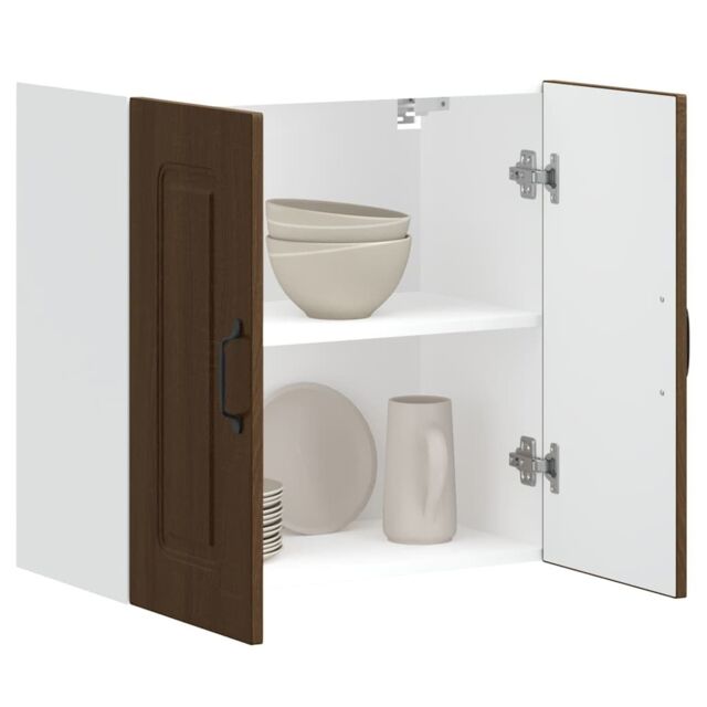 Berkfield Home Kitchen Wall Cabinet Kalmar Brown Oak Engineered Wood - image 1