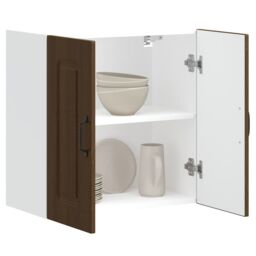 Berkfield Home Kitchen Wall Cabinet Kalmar Brown Oak Engineered Wood - thumbnail 1