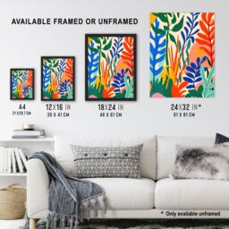Artery8 Plant Lover Colourful Botanical Jungle Leaves Framed Art Print - Size: A4 - thumbnail 3