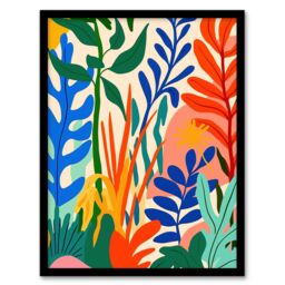 Artery8 Plant Lover Colourful Botanical Jungle Leaves Framed Art Print - Size: A4 - thumbnail 1