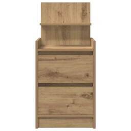 Berkfield Home Bedside Cabinets with 2 Drawers 2 pcs Artisan Oak 38x34x80 cm in Light Brown - Size: 38 x 34 x 80 cm - thumbnail 7
