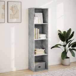 Berkfield Home Bookcase Concrete Grey 40x30x152 cm Engineered Wood - Size: 40 x 30 x 152 cm - thumbnail 3