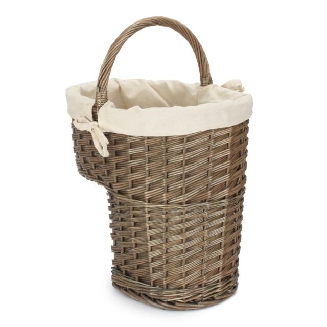 Red Hamper Cotton Lined Antique Wash Stair Basket in Natural - image 1