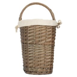 Red Hamper Cotton Lined Antique Wash Stair Basket in Natural - thumbnail 4