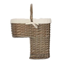Red Hamper Cotton Lined Antique Wash Stair Basket in Natural - thumbnail 3