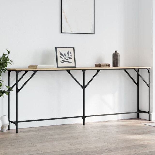 Berkfield Home Console Table Sonoma Oak 200x29x75 cm Engineered Wood in Brown - Size: 200 x 29 x 75 cm