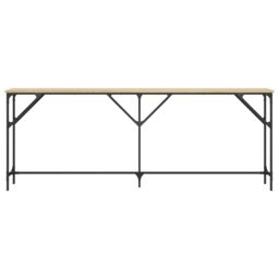 Berkfield Home Console Table Sonoma Oak 200x29x75 cm Engineered Wood in Brown - Size: 200 x 29 x 75 cm - thumbnail 4